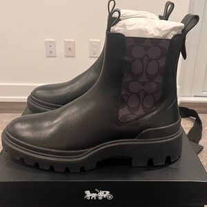 Coach Black Leather Chelsea Boots